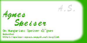 agnes speiser business card